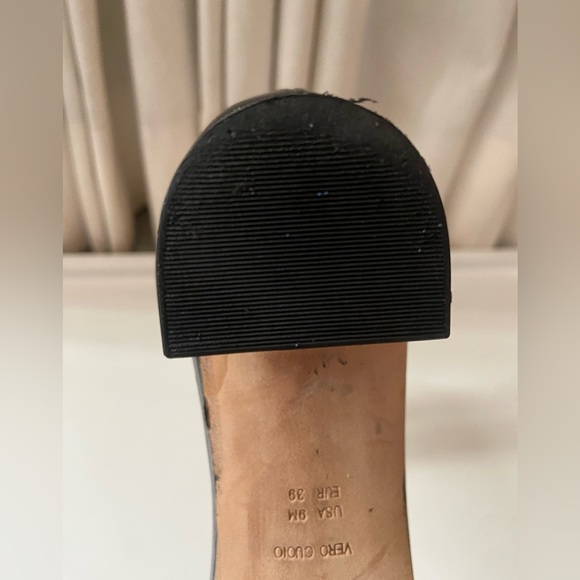 VINCE Black "Rita" Croc Embossed Leather Ankle Strap Heels Sandals Black Size 9M - Picture 14 of 14